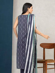 edenrobe Allure Khaddar Unstitched Printed 3Pc Suit EWU22A3-24257-XXL