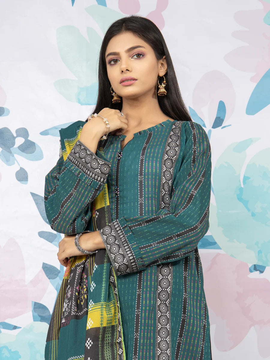 edenrobe Allure Printed Khaddar Unstitched 3Pc Suit EWU22A3-24262
