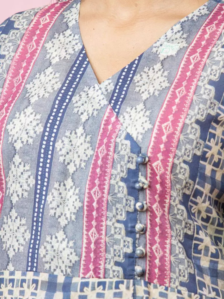 edenrobe Allure Printed Khaddar Unstitched 3Pc Suit EWU22A3-24272