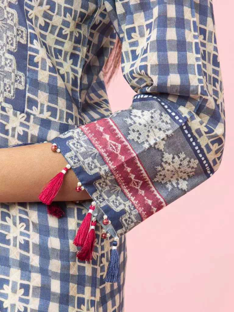edenrobe Allure Printed Khaddar Unstitched 3Pc Suit EWU22A3-24272