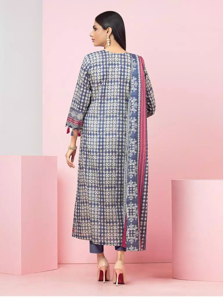 edenrobe Allure Printed Khaddar Unstitched 3Pc Suit EWU22A3-24272