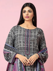 edenrobe Allure Khaddar Unstitched Printed 3Pc Suit EWU22A3-24274