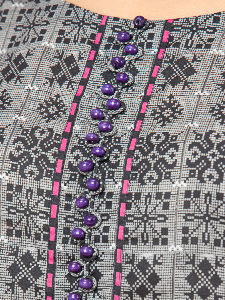 edenrobe Allure Khaddar Unstitched Printed 3Pc Suit EWU22A3-24274