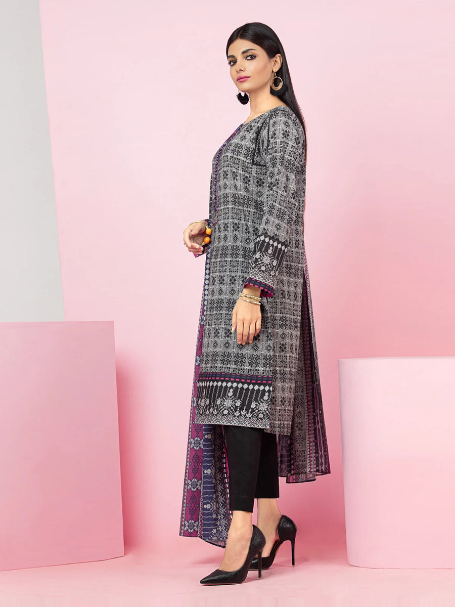 edenrobe Allure Printed Khaddar Unstitched 3Pc Suit EWU22A3-24274