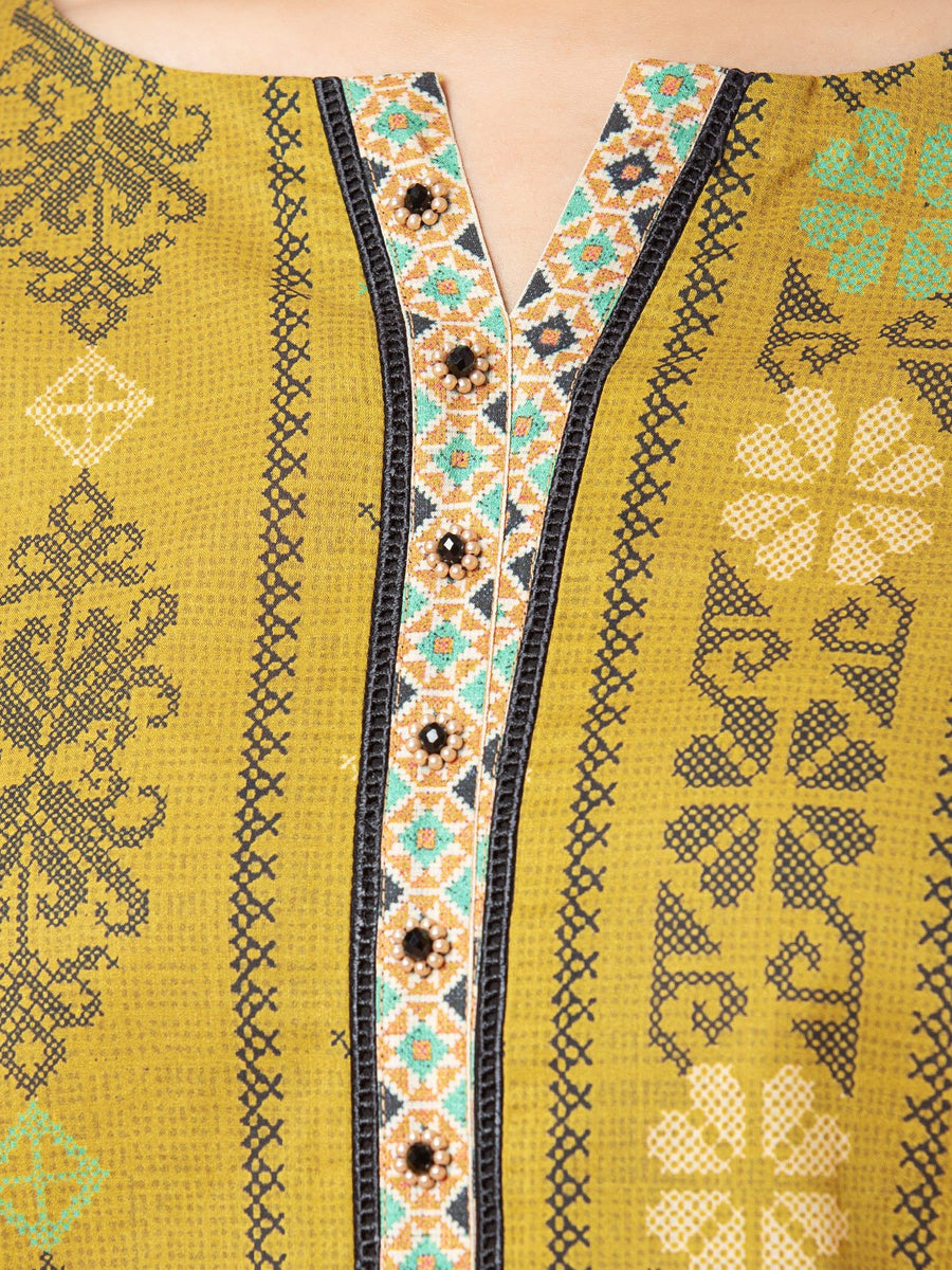 edenrobe Allure Printed Khaddar Unstitched 3Pc Suit EWU22A3-24277