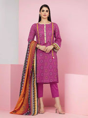 edenrobe Allure Printed Khaddar Unstitched 3Pc Suit EWU22A3-24280