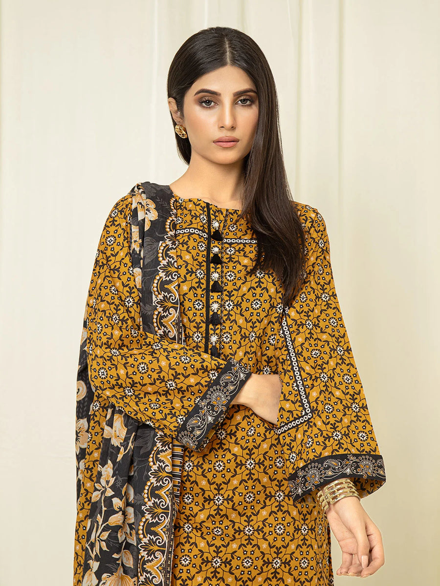edenrobe Allure Printed Khaddar Unstitched 2Pc Suit EWU22A3-24284