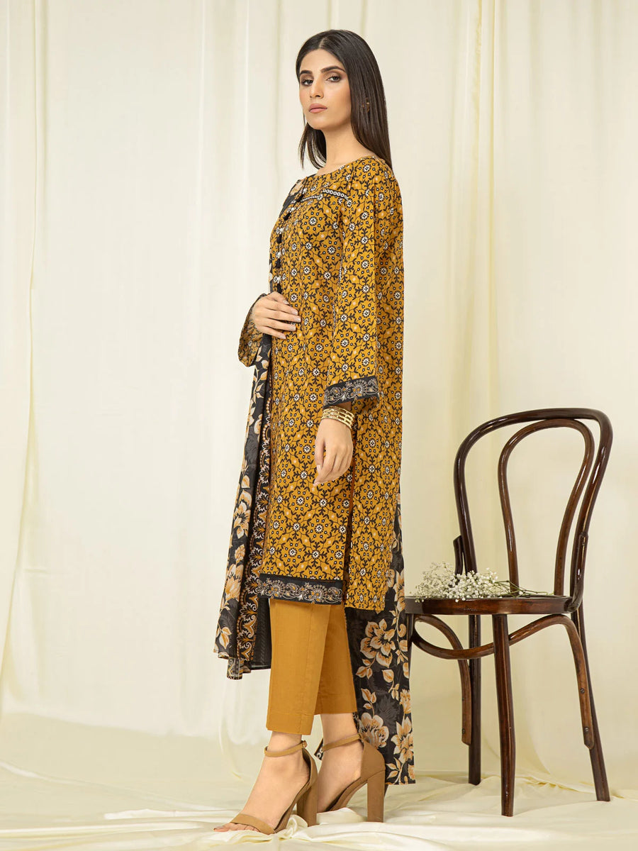 edenrobe Allure Printed Khaddar Unstitched 2Pc Suit EWU22A3-24284
