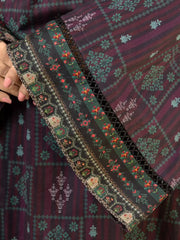 edenrobe Allure Printed Khaddar Unstitched 3Pc Suit EWU22A3-24407