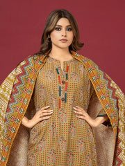 edenrobe Allure Printed Khaddar Unstitched 3Pc Suit EWU22A3-24408