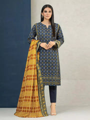 edenrobe Allure Printed Khaddar Unstitched 3Pc Suit EWU22A3-24413