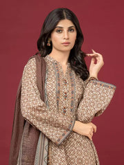 edenrobe Allure Printed Khaddar Unstitched 3Pc Suit EWU22A3-24414