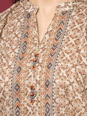 edenrobe Allure Khaddar Unstitched Printed 3Pc Suit EWU22A3-24414-XXL