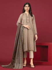 edenrobe Allure Printed Khaddar Unstitched 3Pc Suit EWU22A3-24414