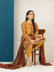 edenrobe Allure Printed Khaddar Unstitched 3Pc Suit EWU22A3-24427