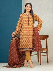 edenrobe Allure Khaddar Unstitched Printed 3Pc Suit EWU22A3-24427-XXL