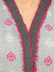 edenrobe Allure Khaddar Unstitched Printed 3Pc Suit EWU22A3-24429-XXL