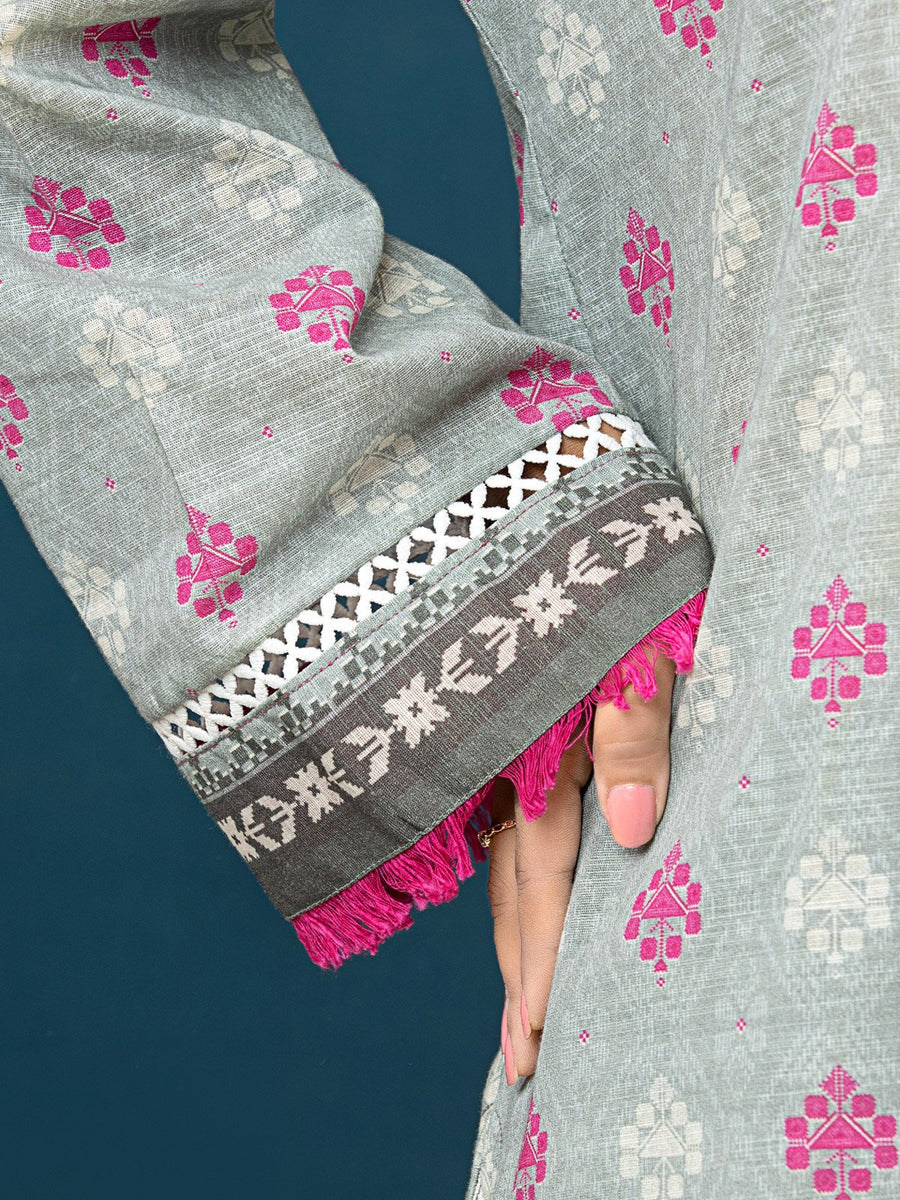 edenrobe Allure Khaddar Unstitched Printed 3Pc Suit EWU22A3-24429-XXL