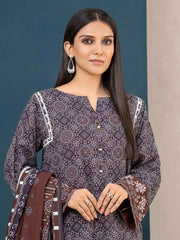 edenrobe Allure Printed Khaddar Unstitched 3Pc Suit EWU22A3-24459