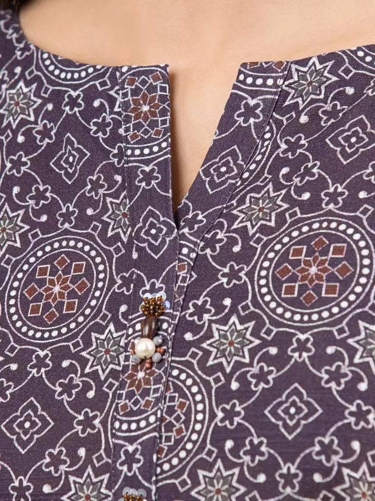 edenrobe Allure Printed Khaddar Unstitched 3Pc Suit EWU22A3-24459