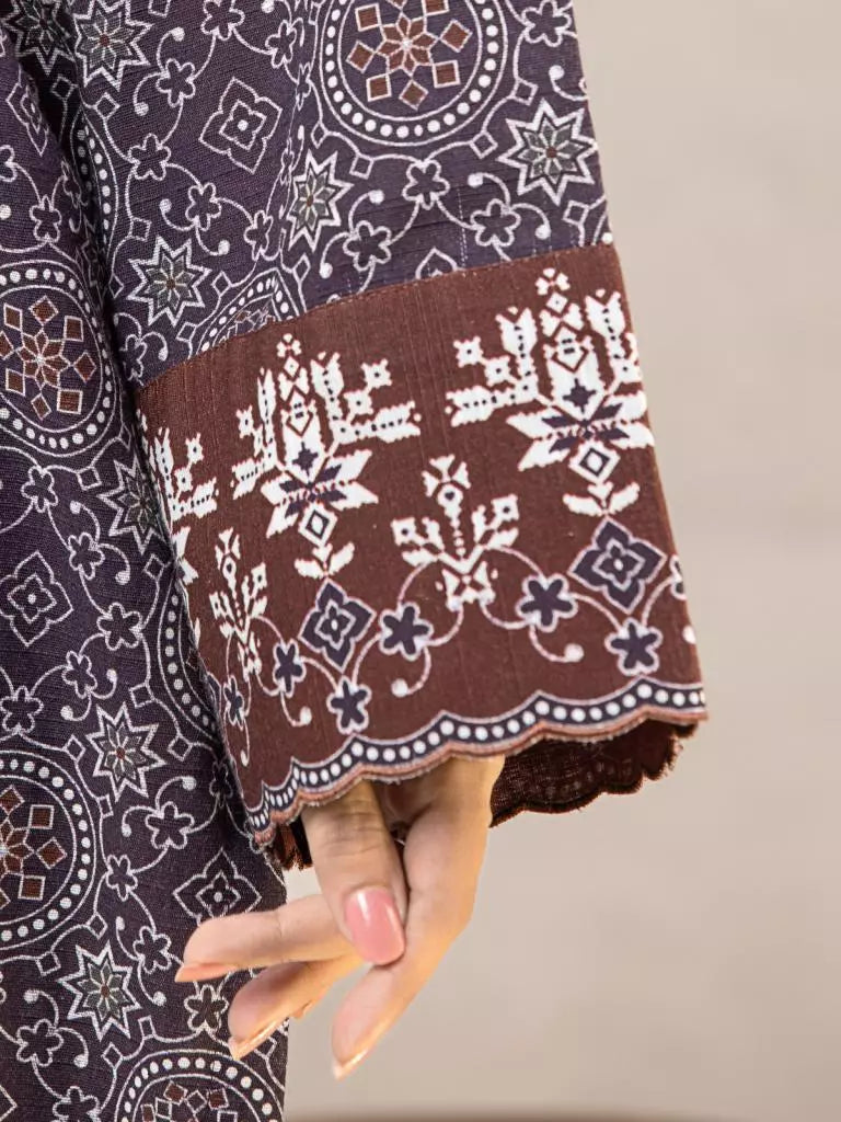 edenrobe Allure Printed Khaddar Unstitched 3Pc Suit EWU22A3-24459