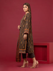 edenrobe Allure Khaddar Unstitched Printed 3Pc Suit EWU22A3-24464-XXL