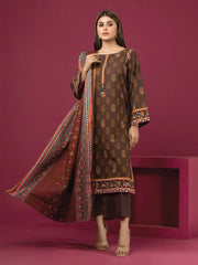 edenrobe Allure Printed Khaddar Unstitched 3Pc Suit EWU22A3-24464