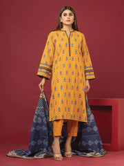 edenrobe Allure Khaddar Unstitched Printed 3Pc Suit EWU22A3-24465-XXL