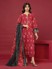 edenrobe Allure Khaddar Unstitched Printed 3Pc Suit EWU22A3-24468-XXL