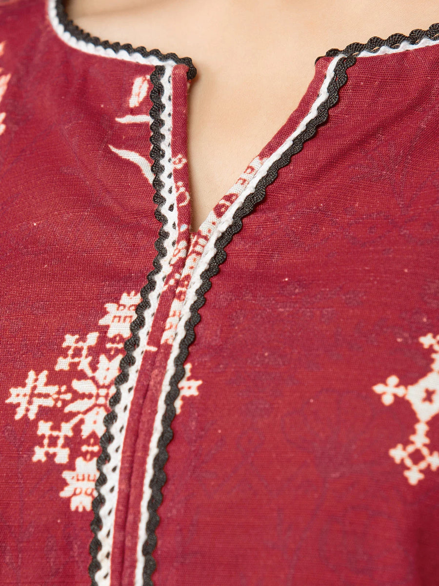 edenrobe Allure Khaddar Unstitched Printed 3Pc Suit EWU22A3-24468-XXL