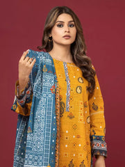 edenrobe Allure Printed Khaddar Unstitched 3Pc Suit EWU22A3-24470