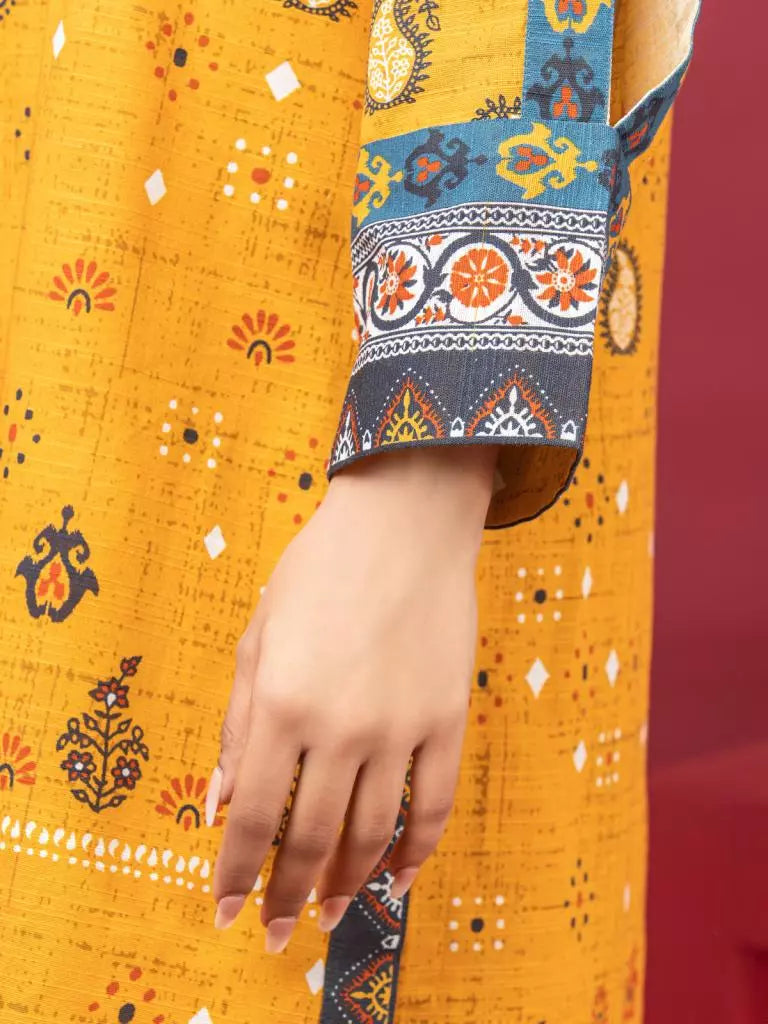 edenrobe Allure Printed Khaddar Unstitched 3Pc Suit EWU22A3-24470