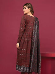edenrobe Allure Khaddar Unstitched Printed 3Pc Suit EWU22A3-24472-XXL