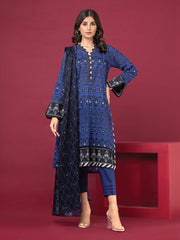 edenrobe Allure Khaddar Unstitched Printed 3Pc Suit EWU22A3-24473-XXL