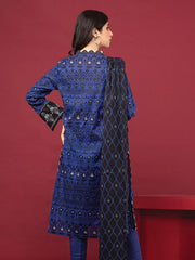 edenrobe Allure Khaddar Unstitched Printed 3Pc Suit EWU22A3-24473-XXL