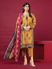 edenrobe Allure Printed Khaddar Unstitched 3Pc Suit EWU22A3-24477