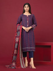 edenrobe Allure Khaddar Unstitched Printed 3Pc Suit EWU22A3-24483-XXL