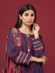 edenrobe Allure Khaddar Unstitched Printed 3Pc Suit EWU22A3-24483-XXL