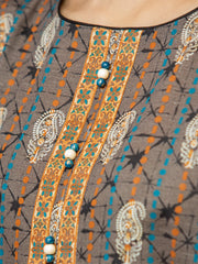 edenrobe Allure Khaddar Unstitched Printed 3Pc Suit EWU22A3-24488-XXL