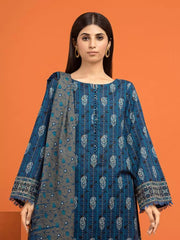 edenrobe Allure Printed Khaddar Unstitched 3Pc Suit EWU22A3-24489