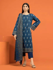 edenrobe Allure Khaddar Unstitched Printed 3Pc Suit EWU22A3-24489-XXL