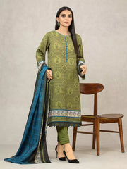 edenrobe Allure Khaddar Unstitched Printed 3Pc Suit EWU22A3-24504-XXL