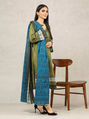 edenrobe Allure Khaddar Unstitched Printed 3Pc Suit EWU22A3-24504-XXL
