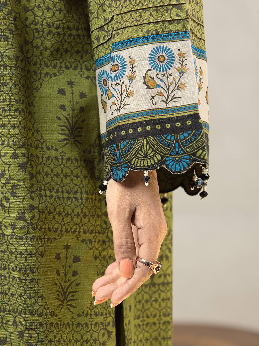 edenrobe Allure Printed Khaddar Unstitched 3Pc Suit EWU22A3-24504