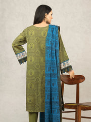 edenrobe Allure Printed Khaddar Unstitched 3Pc Suit EWU22A3-24504