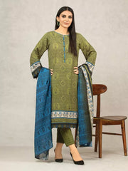 edenrobe Allure Khaddar Unstitched Printed 3Pc Suit EWU22A3-24504-XXL