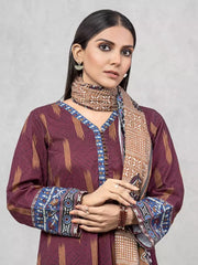 edenrobe Allure Printed Khaddar Unstitched 3Pc Suit EWU22A3-24506