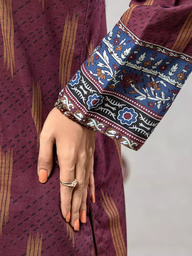 edenrobe Allure Printed Khaddar Unstitched 3Pc Suit EWU22A3-24506