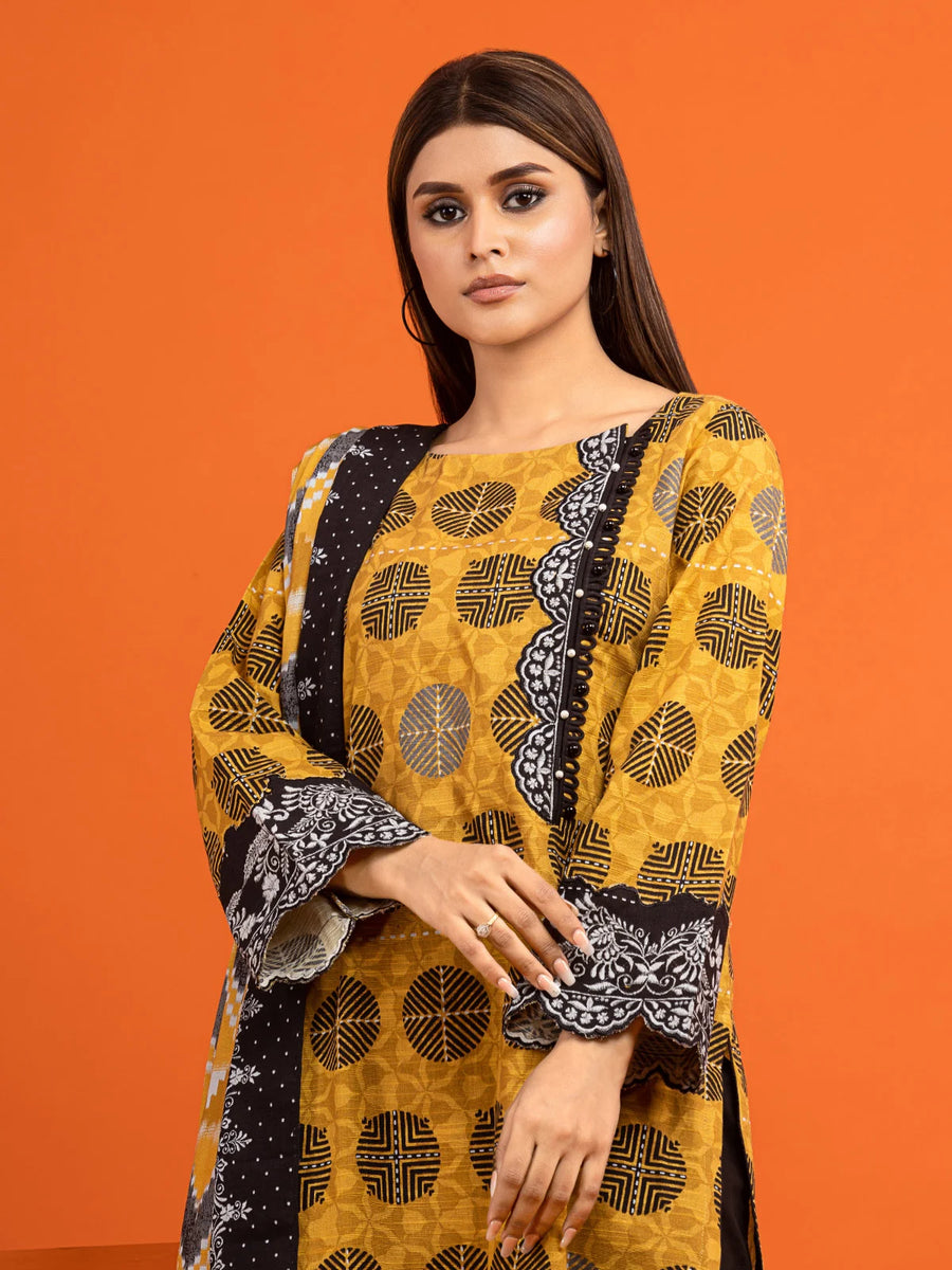 edenrobe Allure Printed Khaddar Unstitched 2Pc Suit EWU22A3-24511