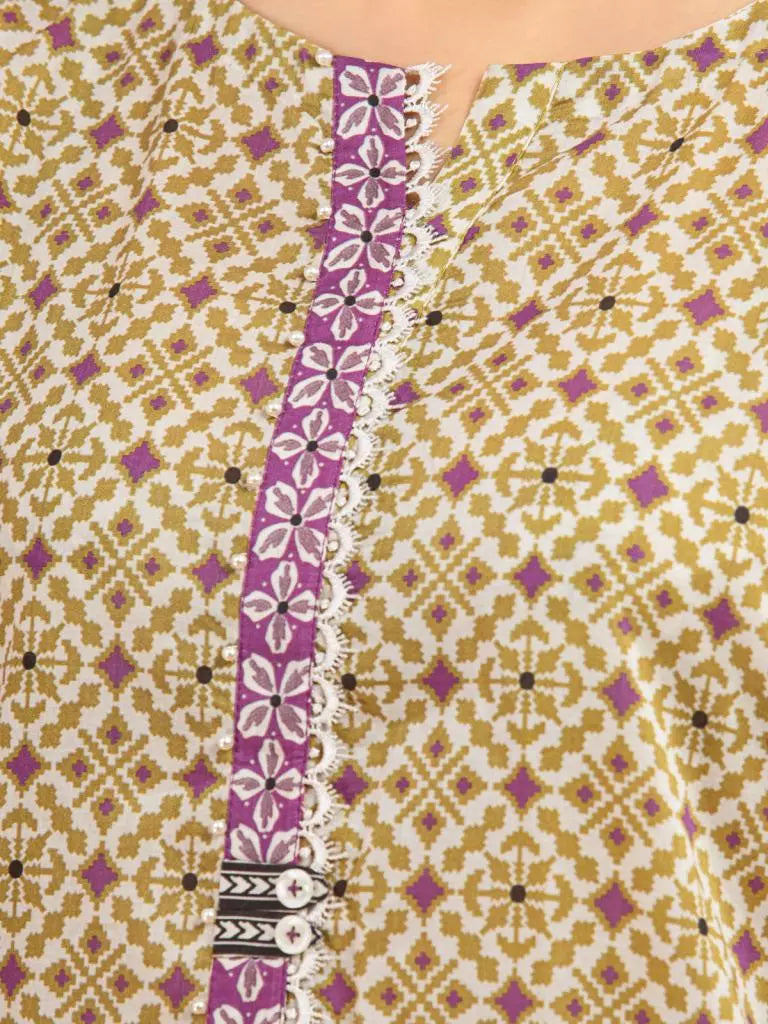 edenrobe Allure Printed Khaddar Unstitched 2Pc Suit EWU22A3-24512